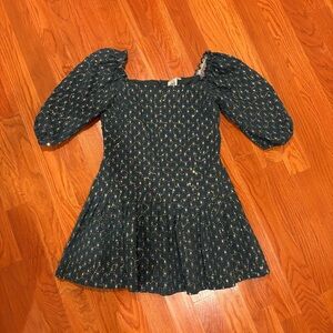 Queen of Sparkles Denim Drop Waist Dress